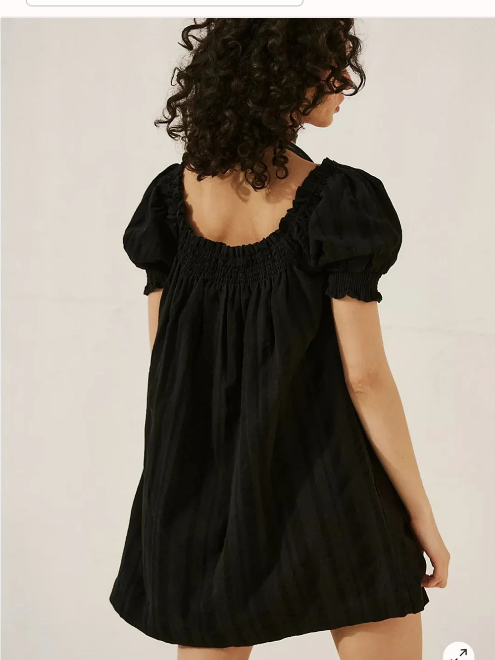 FREE PEOPLE• black cotton baby doll dress